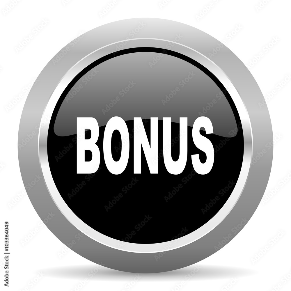 bonus black metallic chrome web circle glossy icon bonus black metallic chrome web circle glossy icon