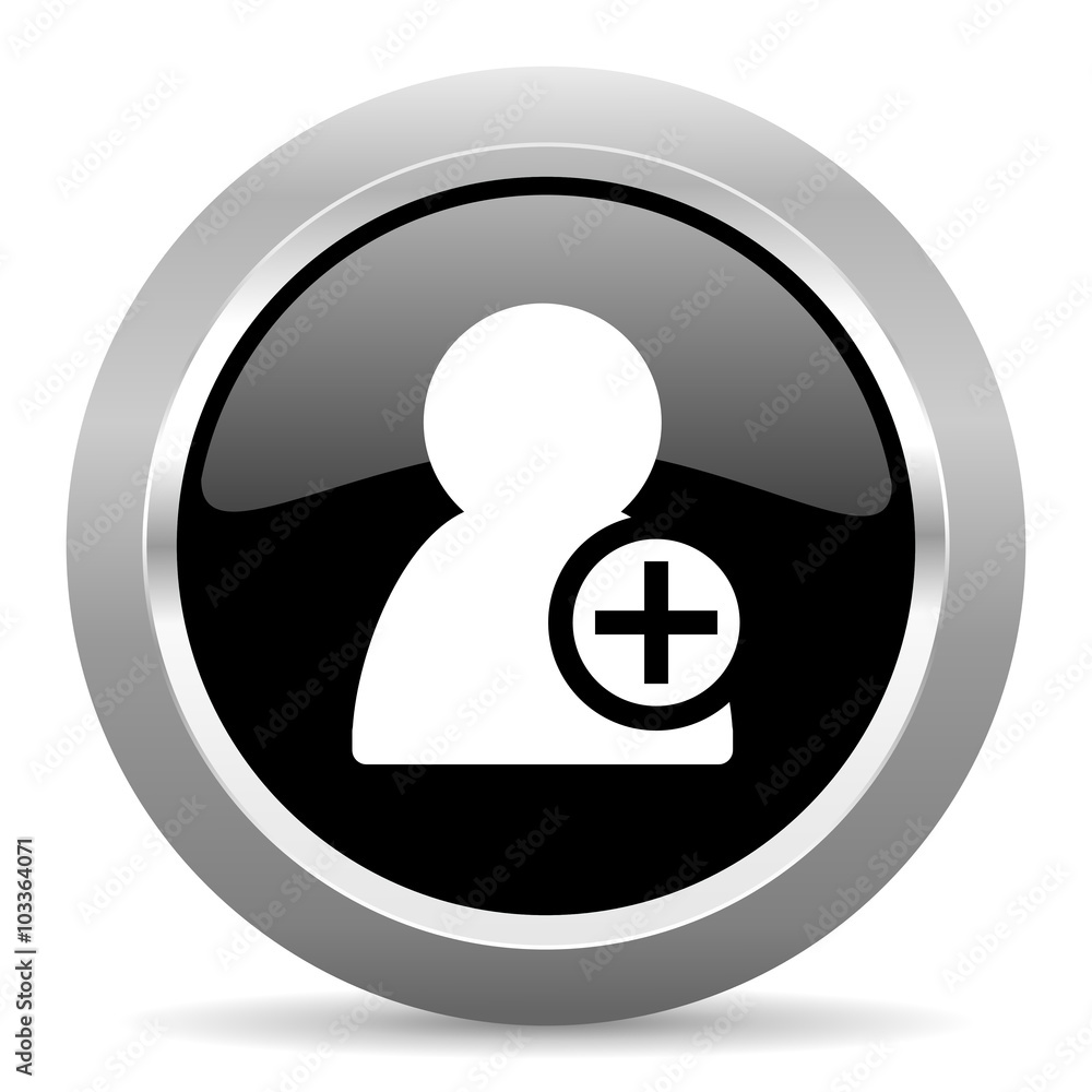 add contact black metallic chrome web circle glossy icon add contact black metallic chrome web circle glossy icon