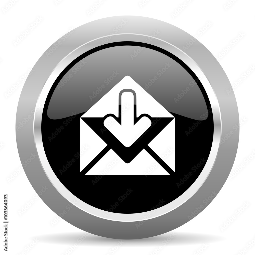 email black metallic chrome web circle glossy icon email black metallic chrome web circle glossy icon