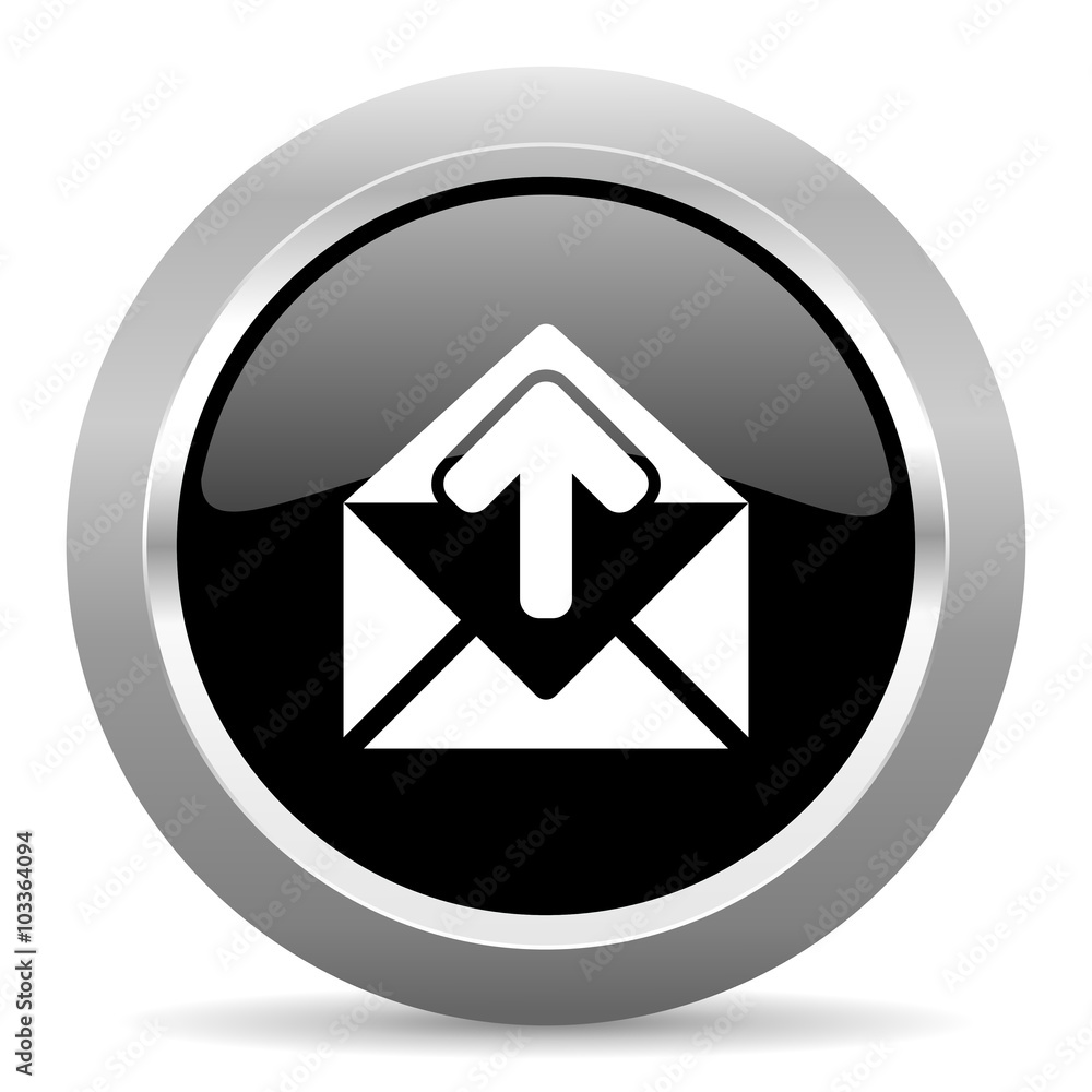 email black metallic chrome web circle glossy icon email black metallic chrome web circle glossy icon
