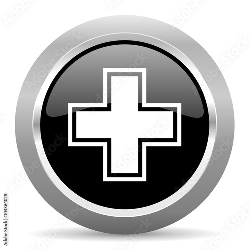 pharmacy black metallic chrome web circle glossy icon
