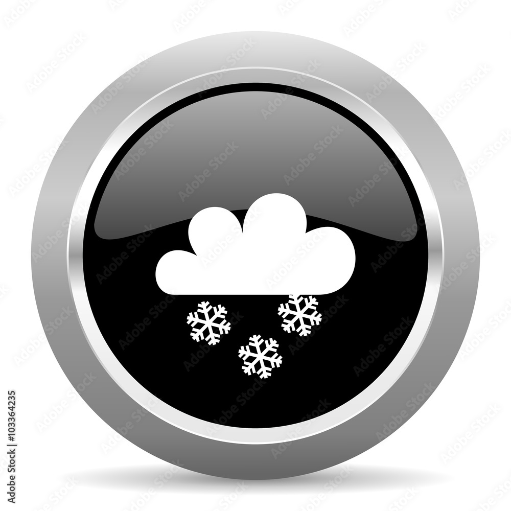 snowing black metallic chrome web circle glossy icon snowing black metallic chrome web circle glossy icon