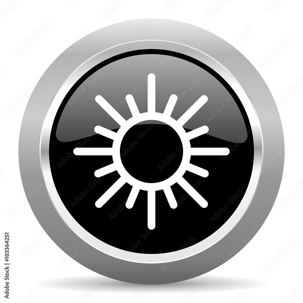 sun black metallic chrome web circle glossy icon sun black metallic chrome web circle glossy icon