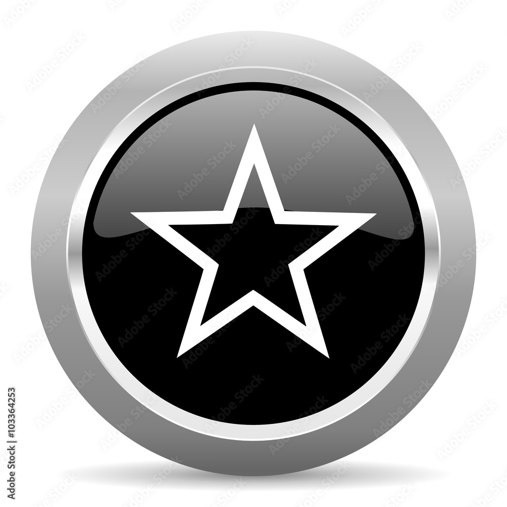 star black metallic chrome web circle glossy icon star black metallic chrome web circle glossy icon