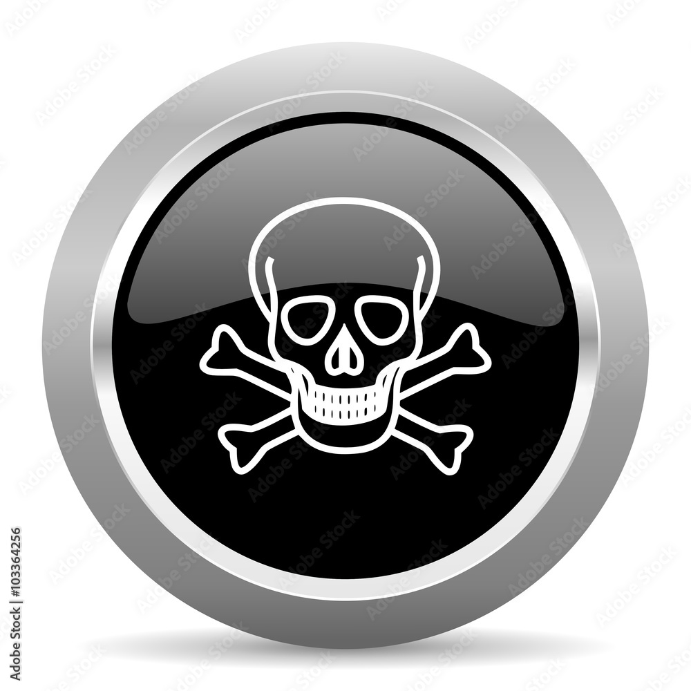 skull black metallic chrome web circle glossy icon skull black metallic chrome web circle glossy icon
