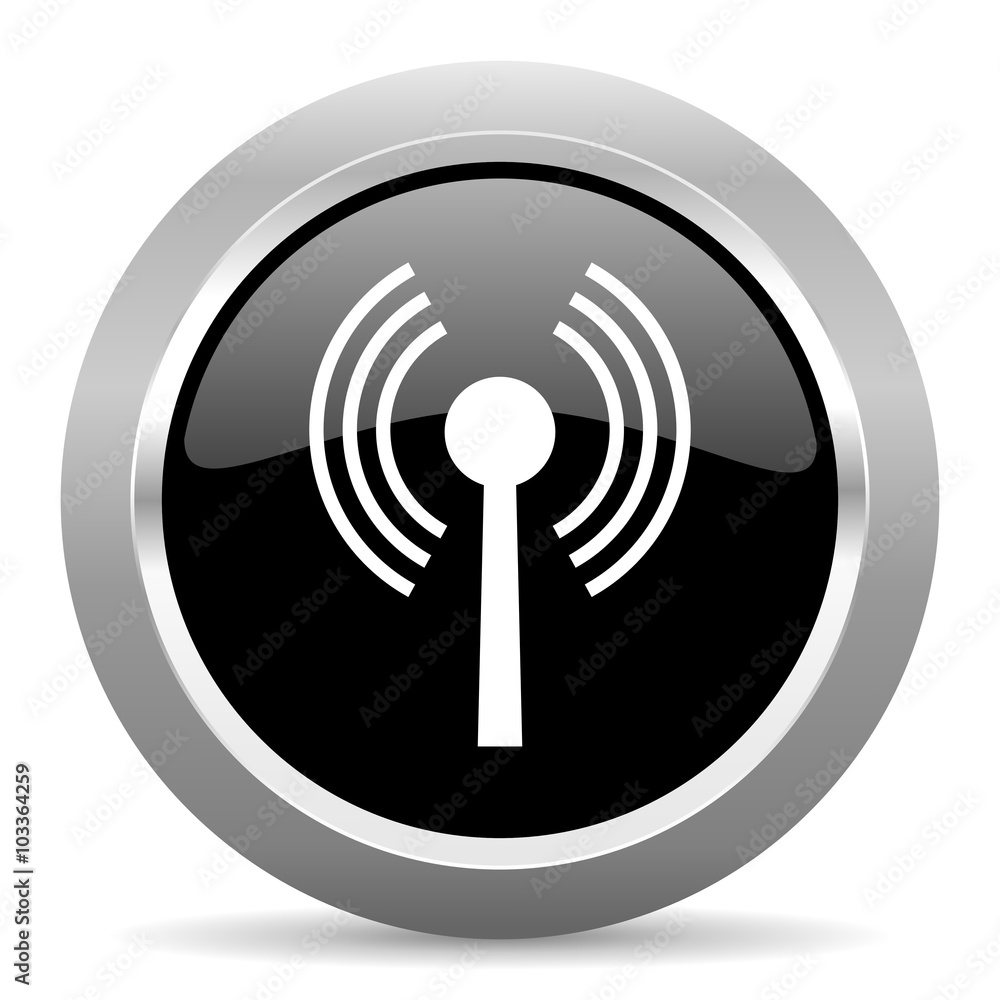 wifi black metallic chrome web circle glossy icon wifi black metallic chrome web circle glossy icon