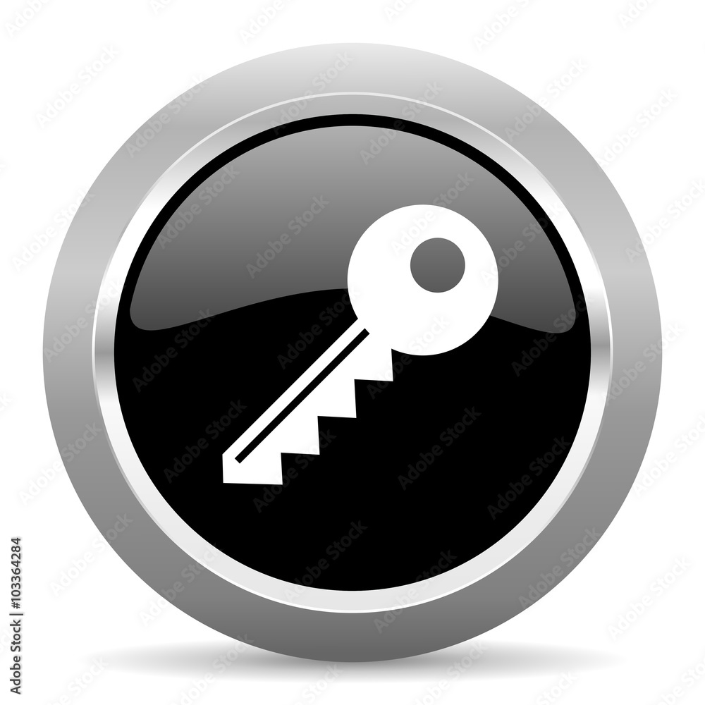 key black metallic chrome web circle glossy icon key black metallic chrome web circle glossy icon