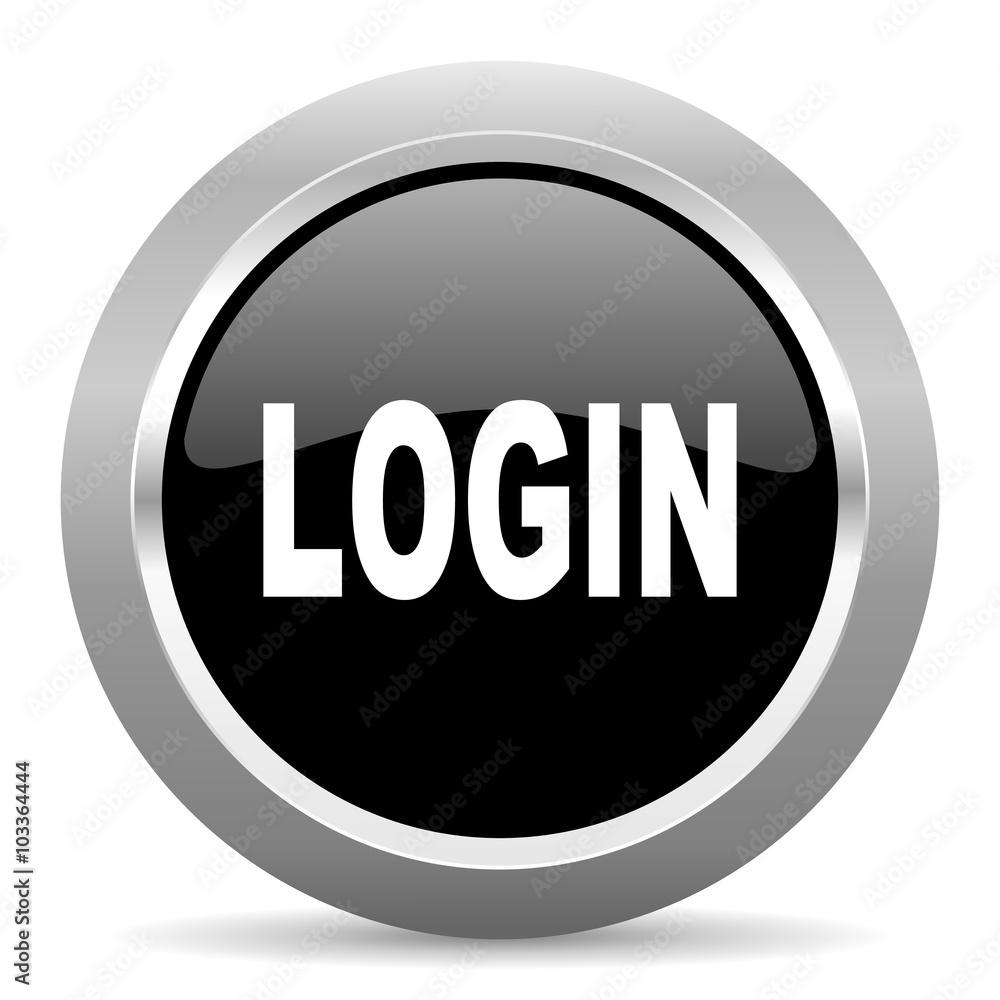 login black metallic chrome web circle glossy icon login black metallic chrome web circle glossy icon