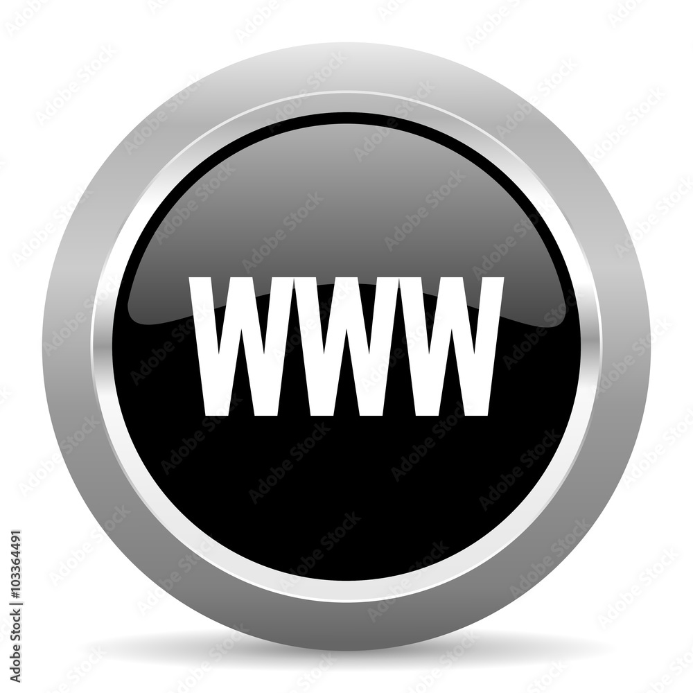 www black metallic chrome web circle glossy icon www black metallic chrome web circle glossy icon