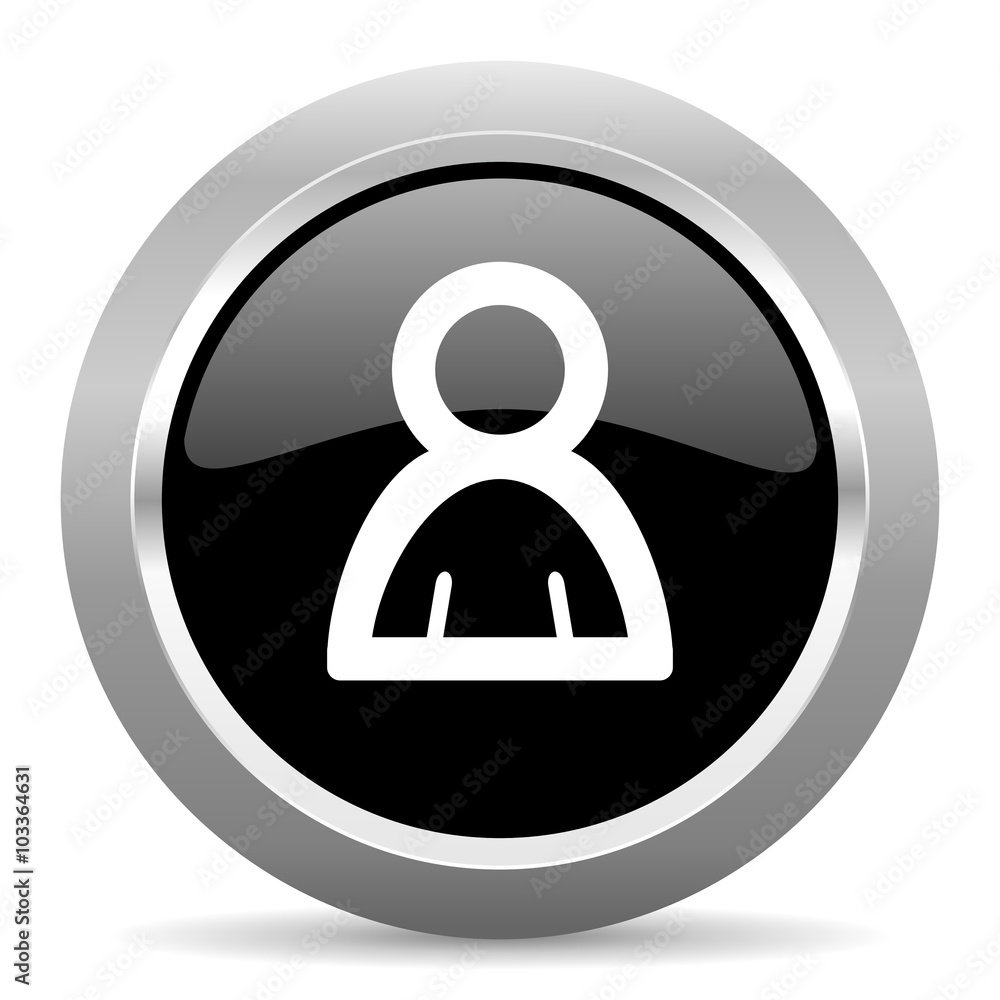 person black metallic chrome web circle glossy icon person black metallic chrome web circle glossy icon