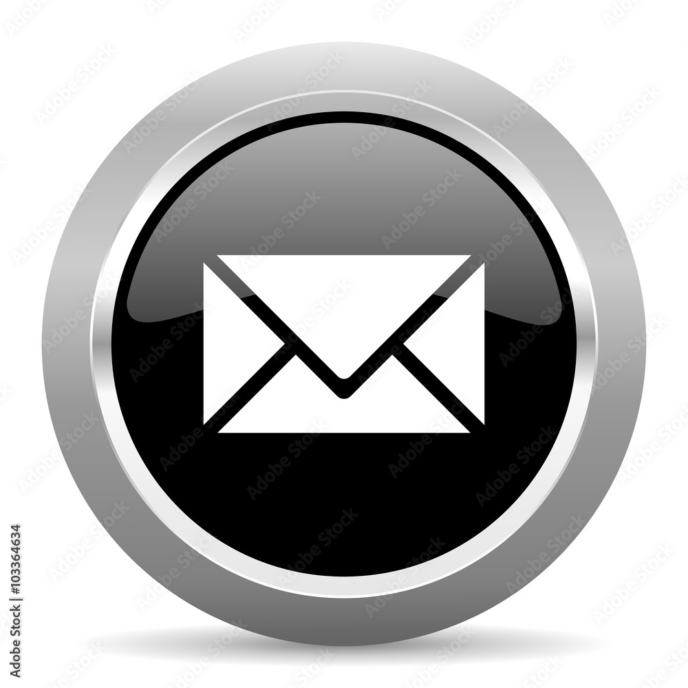 email black metallic chrome web circle glossy icon email black metallic chrome web circle glossy icon