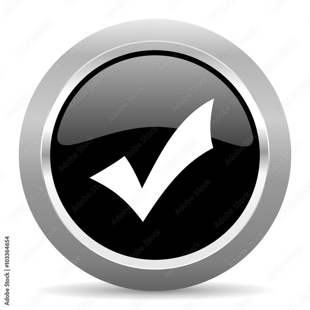 accept black metallic chrome web circle glossy icon accept black metallic chrome web circle glossy icon