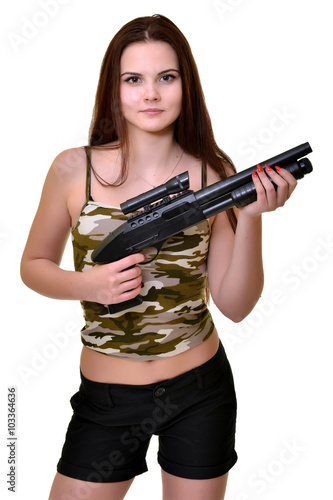 woman with gun