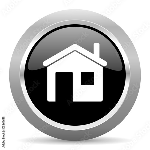house black metallic chrome web circle glossy icon © Alex White