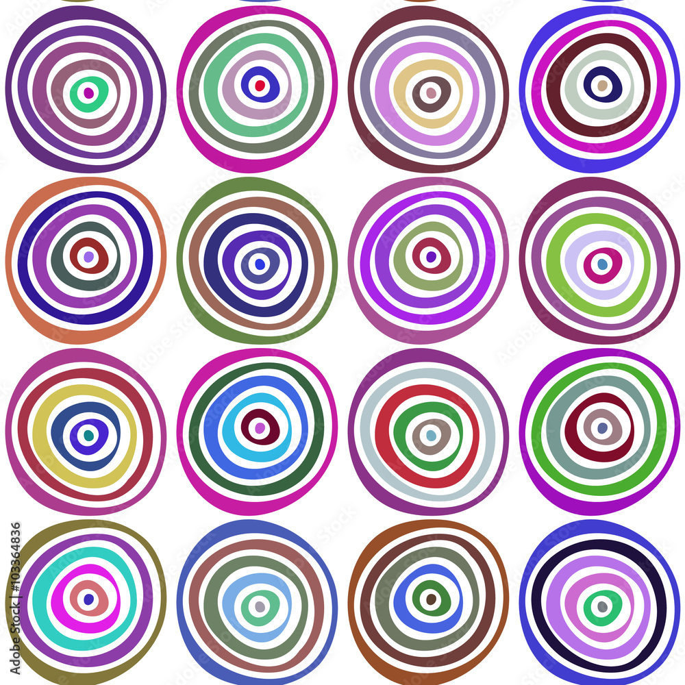 Seamless stylish hand drawn pattern. Vector illustration with concentric circles Seamless stylish hand drawn pattern. Vector illustration with concentric circles