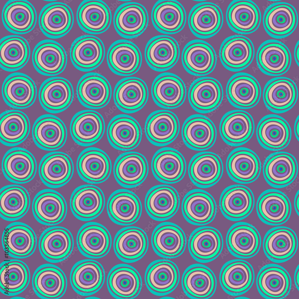 Seamless stylish hand drawn pattern. Vector illustration with concentric circles