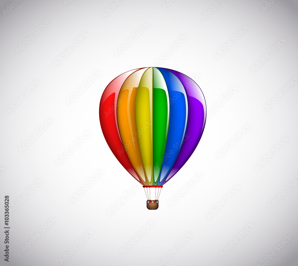 Obraz premium Hot rainbowair balloon