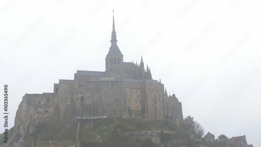 Mont St Michel tourist attraction in northern France region of Normandy 4K 2160p UltraHD footage