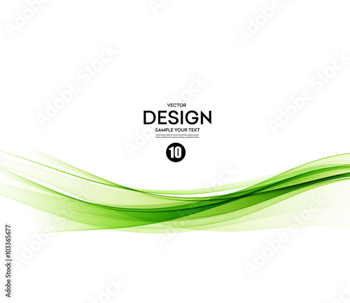 Abstract vector background, green wavy 