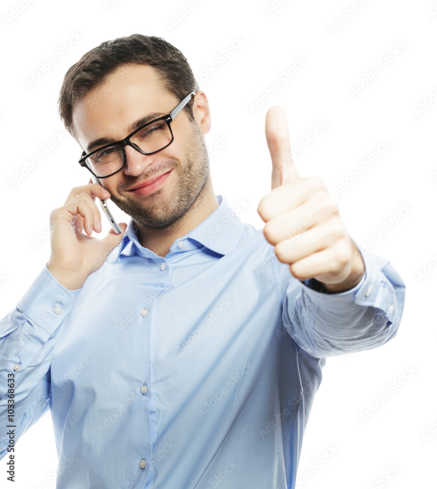 casual young man showing thumbs up sign casual young man showing thumbs up sign