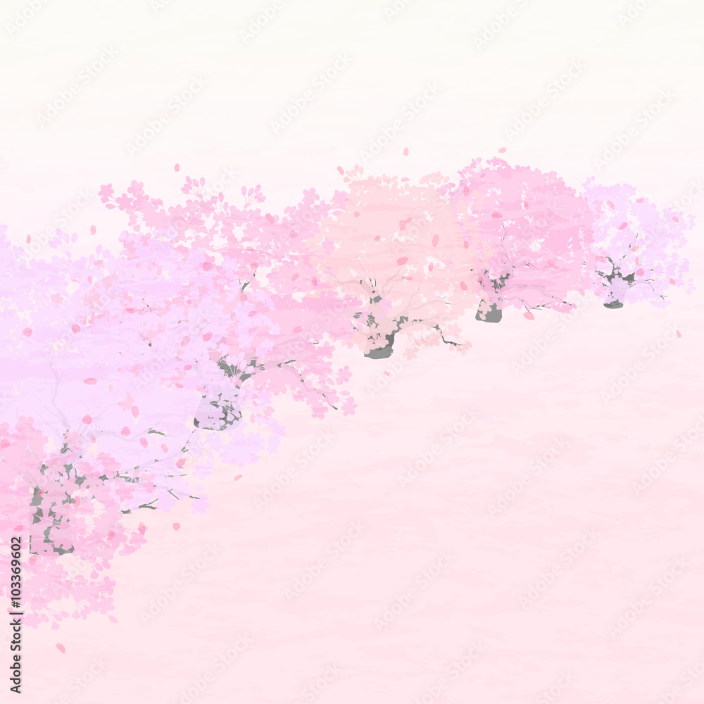 桜並木　背景　桜色　テクスチャ