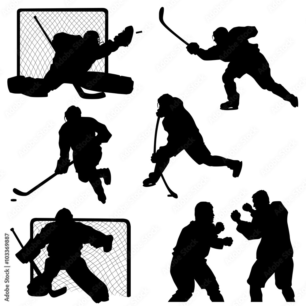 Naklejka premium hockey players silhouettes