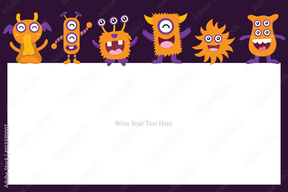 Cute Monster Invitation Birthday Card Cute Monster Invitation Birthday Card