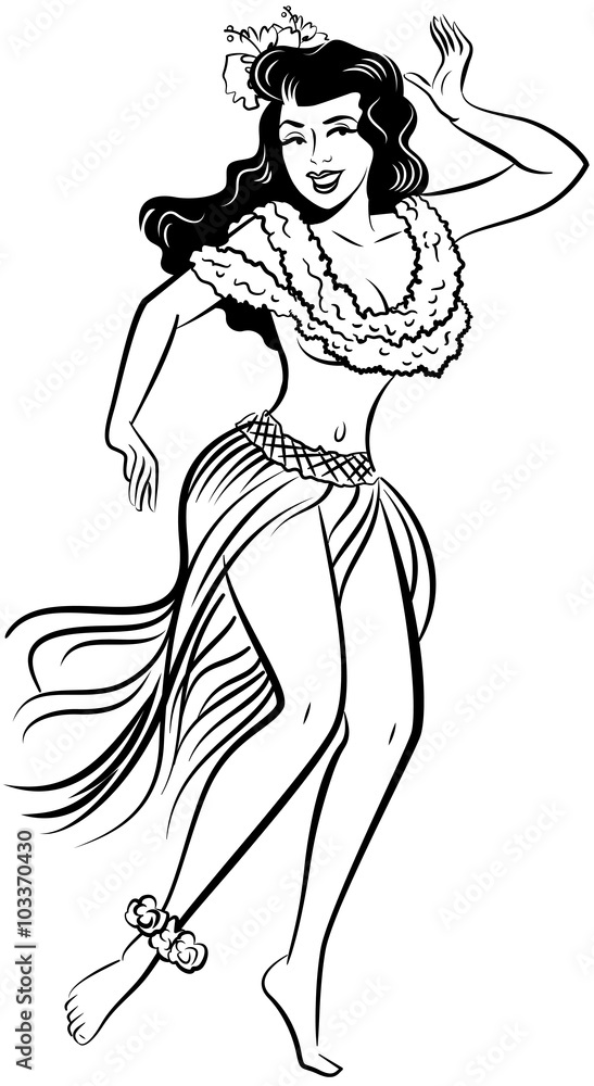 Black and sales white hula skirts