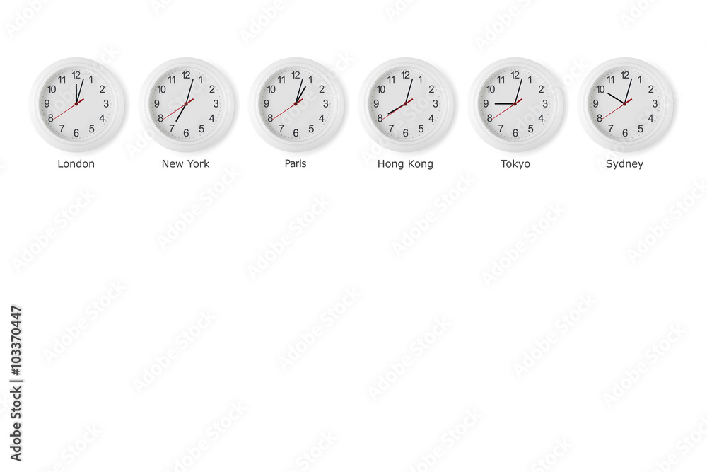 Naklejka premium time zone world