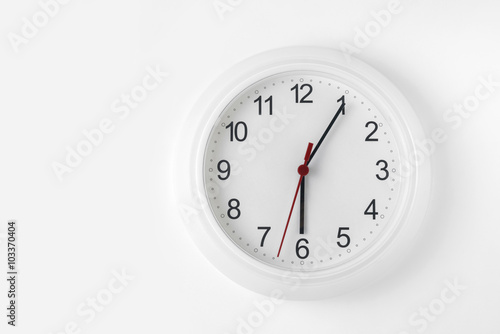 clock on white wall