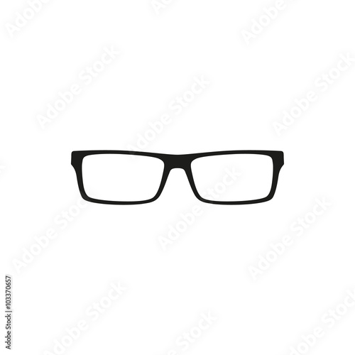 fashionable glasses simple black vector icon