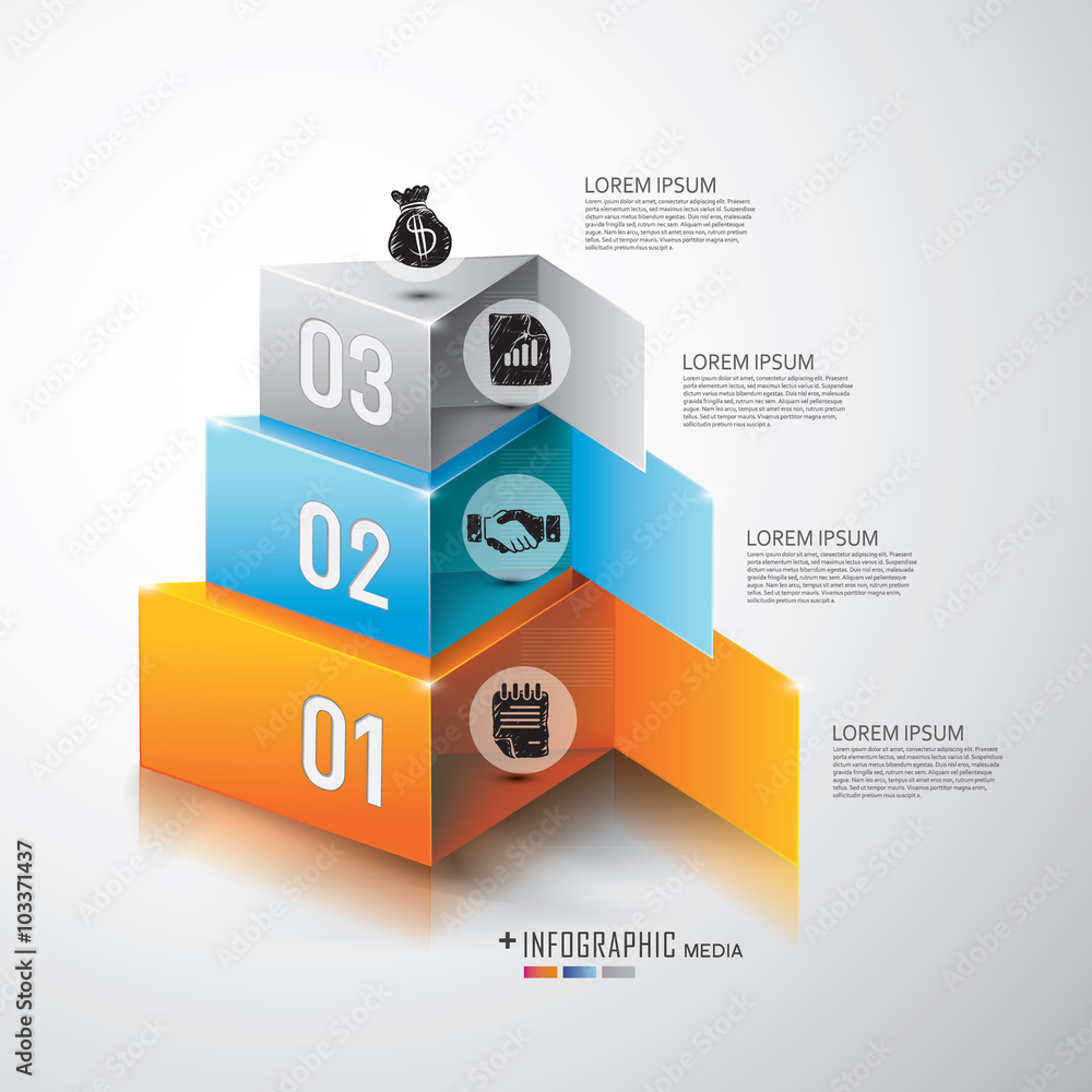 Modern business steps to success charts and graphs options 