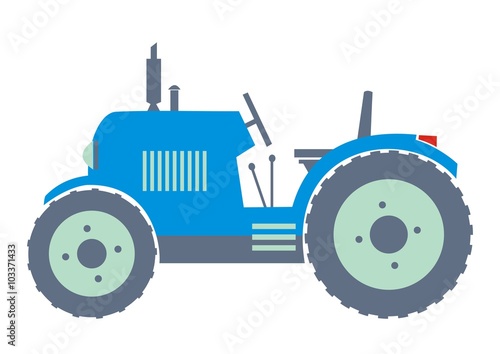 Tractor blue, vector icon