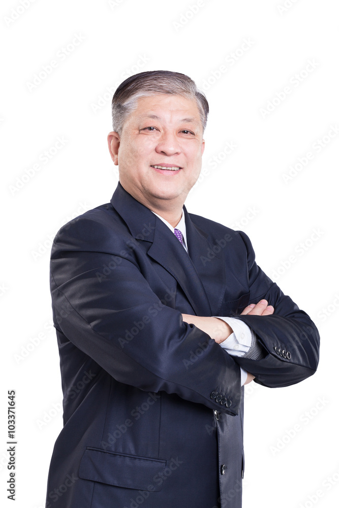 pose and gesture of old Asian businessman in suit pose and gesture of old Asian businessman in suit
