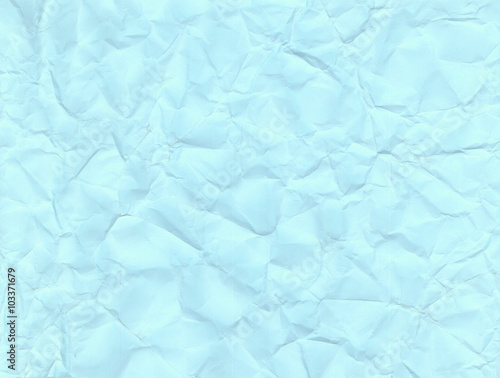 Texture of crumpled blue paper.