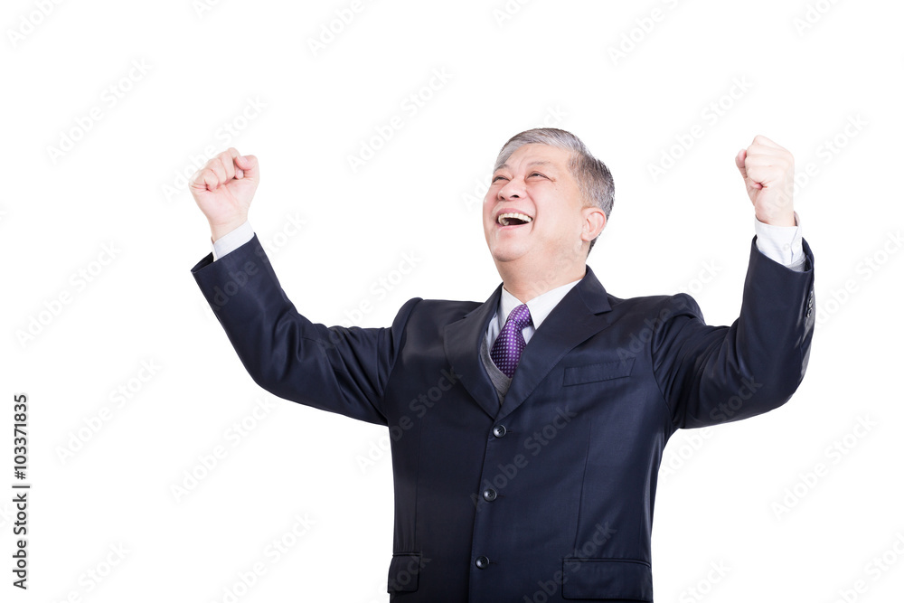 pose and gesture of old Asian businessman in suit pose and gesture of old Asian businessman in suit