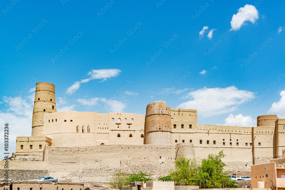 Bahla Fort in Ad Dakhiliyah, Oman. It is located about 40 km away from Nizwa and about 200 km from Muscat the capital. It has led to its designation as a UNESCO World Heritage Site in 1987.