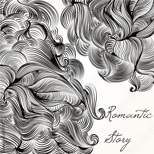 Vector with hand drawn doodle swirl ornament vector illustration