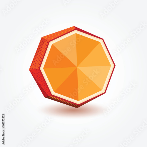 Polygon orange, vector illustration.