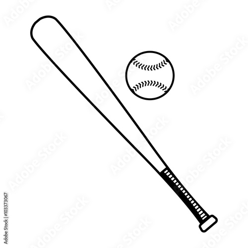 Baseball bat and baseball vector illustration