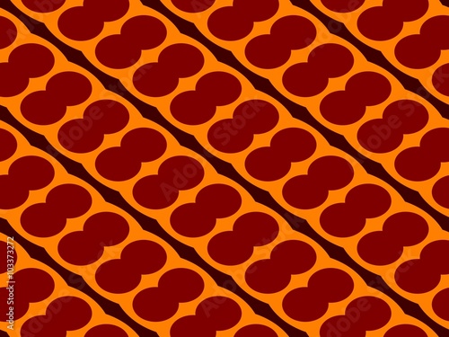 Abstract seamless spotted diagonally pattern orange red colors - computer generated background