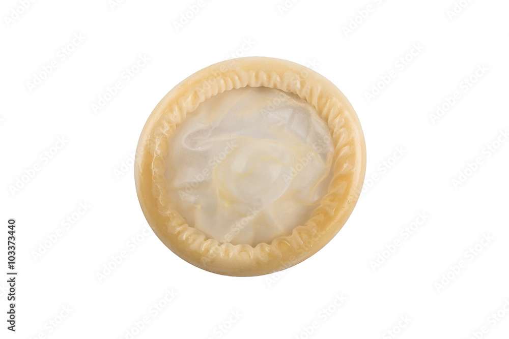 Unused condom isolated Unused condom isolated