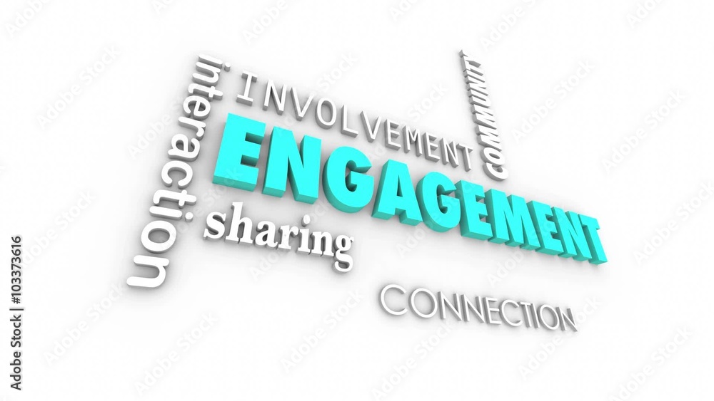 Engagement Participation Interaction 3d Word Collage Engagement Participation Interaction 3d Word Collage
