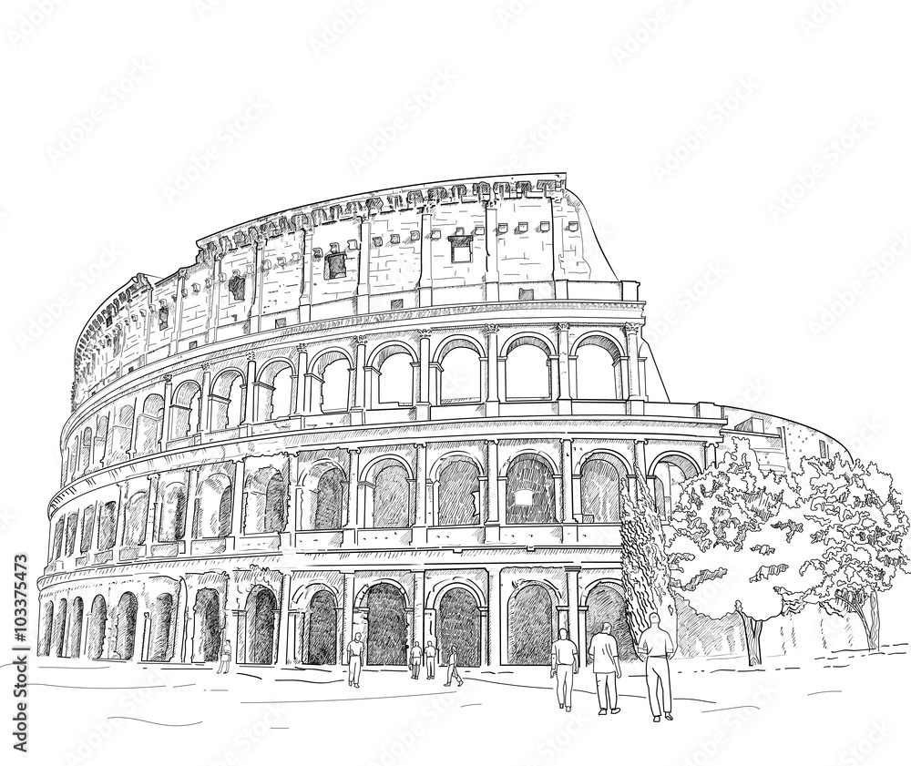 Drawing Roman Colosseum