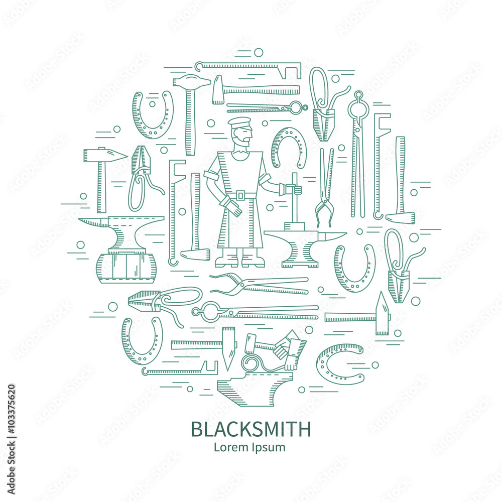 Vector emblem blacksmith Vector emblem blacksmith