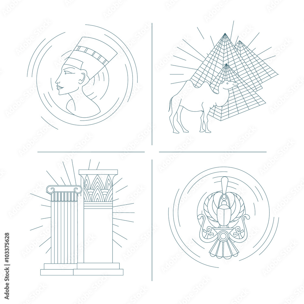 Vector set of symbols of Egypt