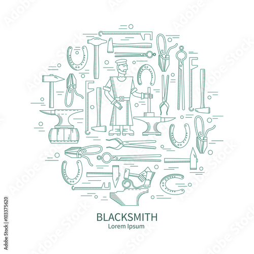 Vector emblem blacksmith