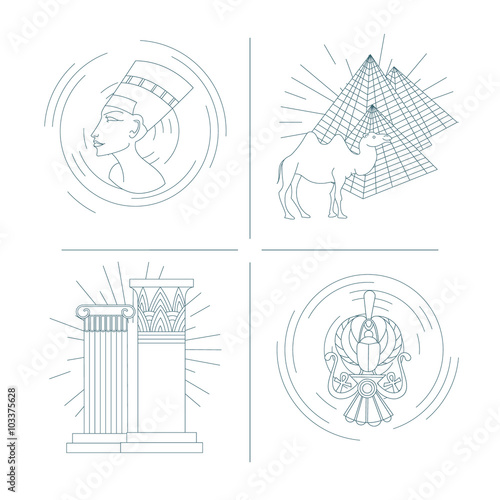 Vector set of symbols of Egypt