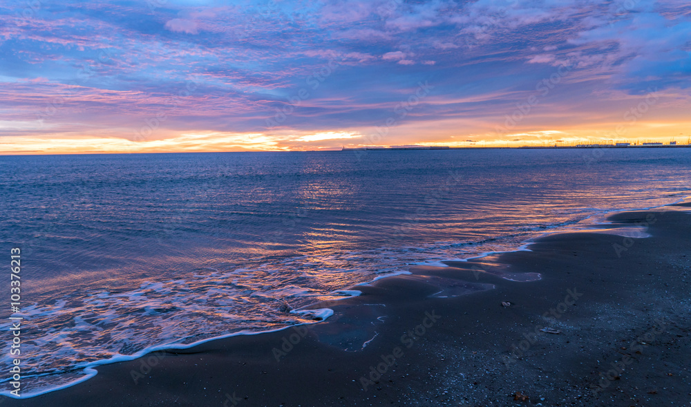 sunset over sea