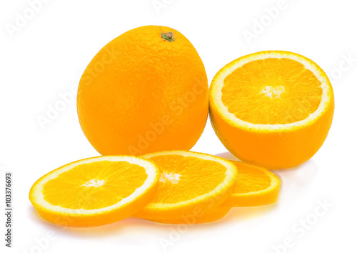 Orange fruit isolated on white background